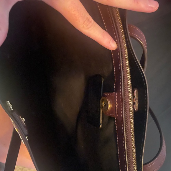 Coach Deep Burgundy Leather Tote with Vintage Logo - Picture 4 of 7